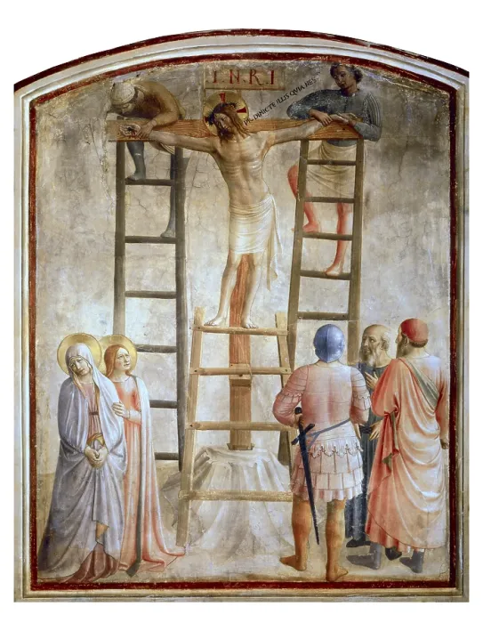 Framed Print : ANGELICO, Fra (1387-1455). Descent from the Cross. 1440-1441. ITALY. Florence. St. Mark's Convent. Renaissance art. Quattrocento. Fresco Framed Print : ANGELICO, Fra (1387-1455). Descent from the Cross. 1440-1441. ITALY. Florence. St. Mark's Convent. Renaissance art. Quattrocento. Fresco