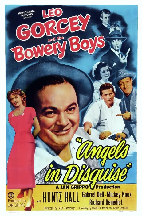 Framed Print : ANGELS IN DISGUISE, US poster art, from left, (in color), Jean Dean, Leo Gorcey, Gabriel Dell, Huntz Hall, 1949