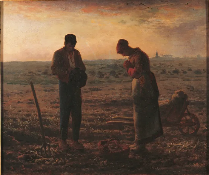 Framed Print : The Angelus, by Jean-Franois Millet, 1859, 19th Century, oil on canvas, cm 55, 5 x 66 - France, Ile de France, Paris, Muse dOrsay, R.F. 1877. All