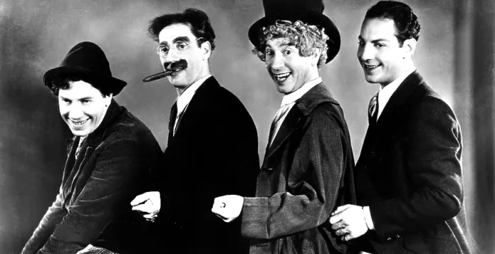 Framed Print : ANIMAL CRACKERS, Chico Marx, Groucho Marx, Harpo Marx, Zeppo Marx, 1930, portrait