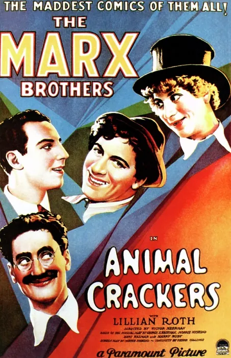 Framed Print : ANIMAL CRACKERS, from bottom left to top right: Groucho Marx, Zeppo Marx, Chico Marx, Harpo Marx, 1930