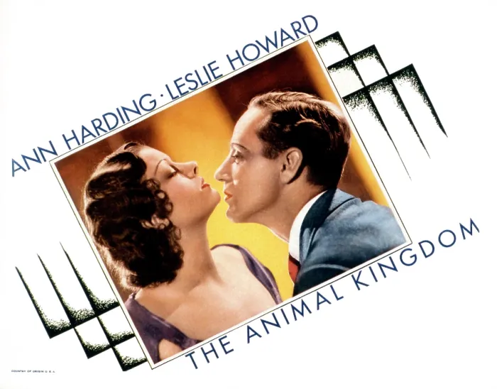 Framed Print : THE ANIMAL KINGDOM, US lobbycard, from left, Myrna Loy, Leslie Howard, 1932