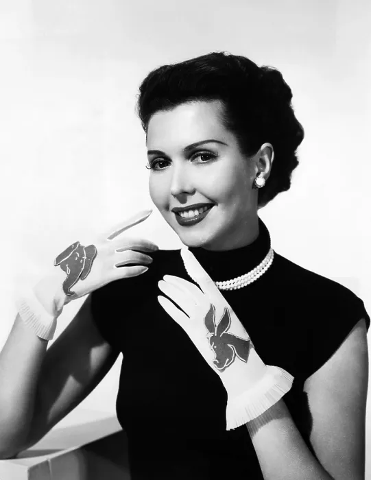 Framed Print : Ann Miller wearing Republican / Democrat party gloves, 1952 Framed Print : Ann Miller wearing Republican / Democrat party gloves, 1952