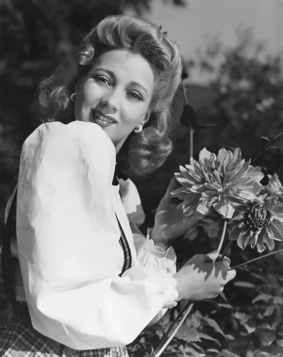 Framed Print : Ann Sothern at home in her garden, 1942