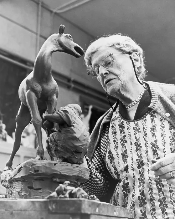 Framed Print : Anna Hyatt Huntington (1876-1973), was known for her realistic equestrian statues. 1965