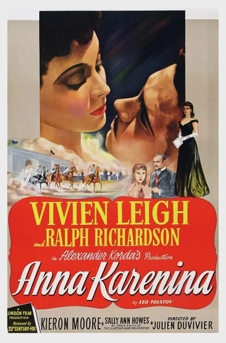 Framed Print : ANNA KARENINA, US poster art, top from left: Vivien Leigh, Ralph Richardson, 1948