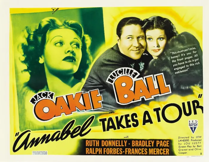 Framed Print : ANNABEL TAKES A TOUR, from left: Lucille Ball, Jack Oakie, Lucille Ball (far right), 1938