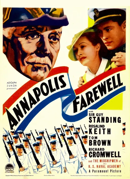 Framed Print : ANNAPOLIS FAREWELL, from left: Sir Guy Standing, Rosalind Keith, Tom Brown on midget window card, 1935 Framed Print : ANNAPOLIS FAREWELL, from left: Sir Guy Standing, Rosalind Keith, Tom Brown on midget window card, 1935