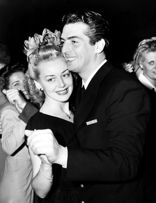 Framed Print : Anne Shirley, Victor Mature, celebrating their engagement, Hollywood, California, October 28, 1943.. Courtesy: CSU Archives  /  Everett Collection