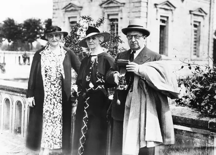 Framed Print : Anne Tracy Morgan and Mrs. W. K. Vanderbilt, a.k.a. Anne Sands Rutherfurd Vanderbilt. At right is former French Premier Andre Tardieu