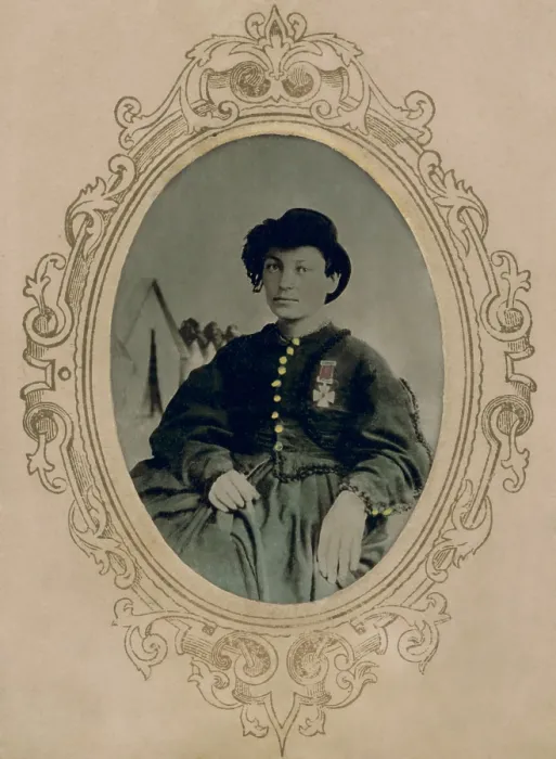 Framed Print : Annie Etheridge, Union nurse and vivandire of 3rd Michigan Infantry Regiment, during the US Civil War, c. 1861-65