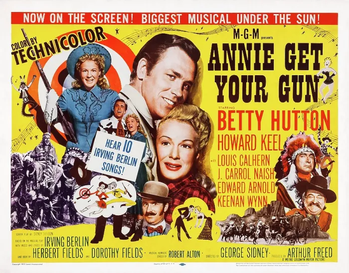 Framed Print : ANNIE GET YOUR GUN, US poster art, left: Betty Hutton, Howard Keel, Betty Hutton, Keenan Wynn; bottom right: J. Carrol Naish, Edward Arnold, 1950 Framed Print : ANNIE GET YOUR GUN, US poster art, left: Betty Hutton, Howard Keel, Betty Hutton, Keenan Wynn; bottom right: J. Carrol Naish, Edward Arnold, 1950