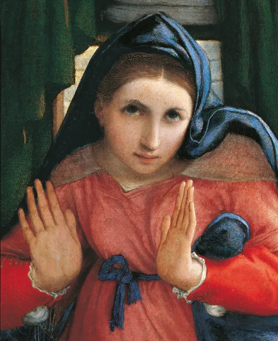 Framed Print : Annunciation, by Lorenzo Lotto, 1535 about, 16th Century, oil on canvas, cm 166 x 114 - Italy, Marche, Macerata, Recanati, Municipal Picture Gallery