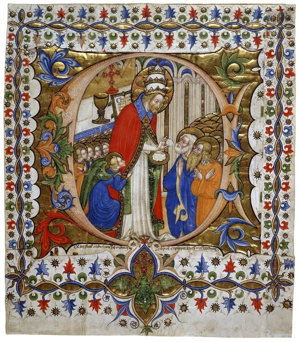 Framed Print : Annunciation n. 2099, by Olivetano Master, 15th century, miniature - Italy, Veneto, Venice, Institute of Art History - Giorgio Cini Foundation. Whole artwork view