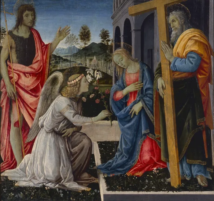 Framed Print : Annunciation and Saints (Annunciazione e Santi), by Filippo Lippi knowns as Filippino Lippi, c