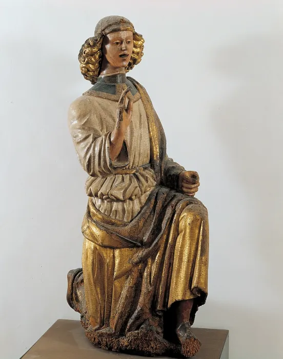 Framed Print : The Annunciation Virgin Mary Annunciate The Angel of Annunciation), by Sculptor of the Southern Marche, 15th Century, 1480 -1490, wood carved painted and gilded Framed Print : The Annunciation Virgin Mary Annunciate The Angel of Annunciation), by Sculptor of the Southern Marche, 15th Century, 1480 -1490, wood carved painted and gilded