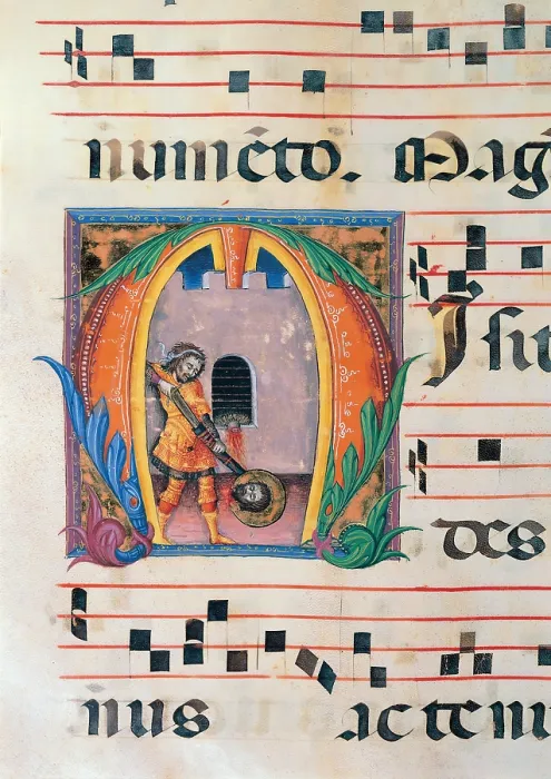 Framed Print : Anonymous Sienese painter, Day and night Antiphonary from the 6th Sunday after Pentecost to the Advent, 15th Century, illuminated manuscript, Italy, Tuscany, Siena