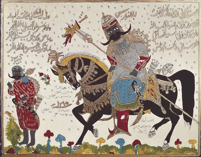 Framed Print : Antarah ibn Shadd?d (525-615). Antarah ibn-Shaddad al Absi on horseback. Painting. SYRIA. Damascus. Hazem Palace. AISA / Everett Collection**US SALES ONLY** Framed Print : Antarah ibn Shadd?d (525-615). Antarah ibn-Shaddad al Absi on horseback. Painting. SYRIA. Damascus. Hazem Palace. AISA / Everett Collection**US SALES ONLY**
