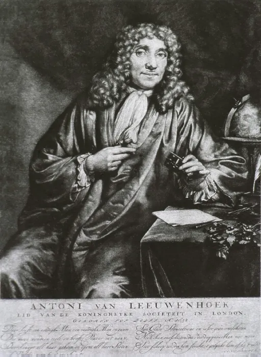 Framed Print : Anthony van Leeuwenhoek (1623-1723), Dutch microscopist developed lenses that magnification onjects 200 times their actual size