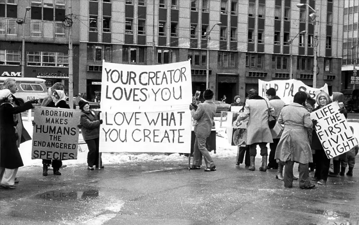 Framed Print : Anti-abortion demonstrators in Cleveland in 1979.. Courtesy: CSU Archives  /  Everett Collection