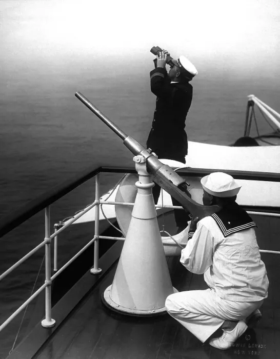 Framed Print : Anti-aircraft gun practice on a converted yacht requisitioned for use in the Naval Reserve. World War I era Edwin Levick photo. Ca. 1918 Framed Print : Anti-aircraft gun practice on a converted yacht requisitioned for use in the Naval Reserve. World War I era Edwin Levick photo. Ca. 1918