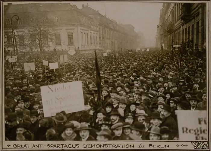 Framed Print : Anti-Spartacus demonstration in Berlin, 1918, supported the new civilian government proclaimed by the Social Democratic Party (SPD) with Friedrich Ebert as Chancellor Framed Print : Anti-Spartacus demonstration in Berlin, 1918, supported the new civilian government proclaimed by the Social Democratic Party (SPD) with Friedrich Ebert as Chancellor