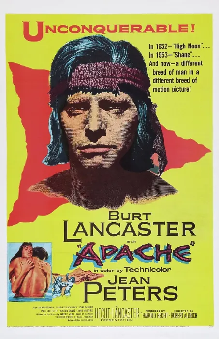 Framed Print : APACHE, US poster art, Burt Lancaster, 1954