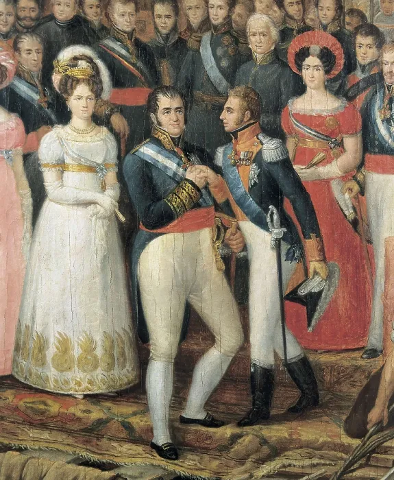 Framed Print : APARICIO INGLADA, Jos (1773-1838). Fernando VII disembarking in Puerto de Santa Mara on 1st October 1823. 1827 Framed Print : APARICIO INGLADA, Jos (1773-1838). Fernando VII disembarking in Puerto de Santa Mara on 1st October 1823. 1827