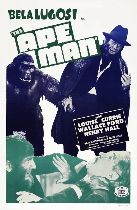 Framed Print : THE APE MAN, US poster art, bottom from left: Bela Lugosi, Henry Hall, 1943