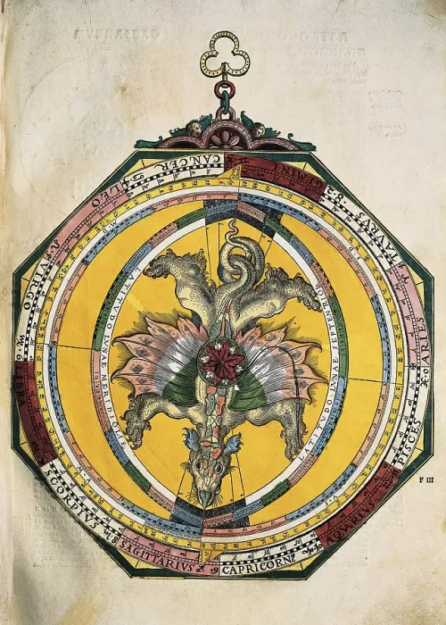 Framed Print : Apianus, Peter von Bienewitz or Bennewitz (1501-1552). German humanist, known for his works in mathematics, astronomy and cartography. 'Astronomicum Caesareum'