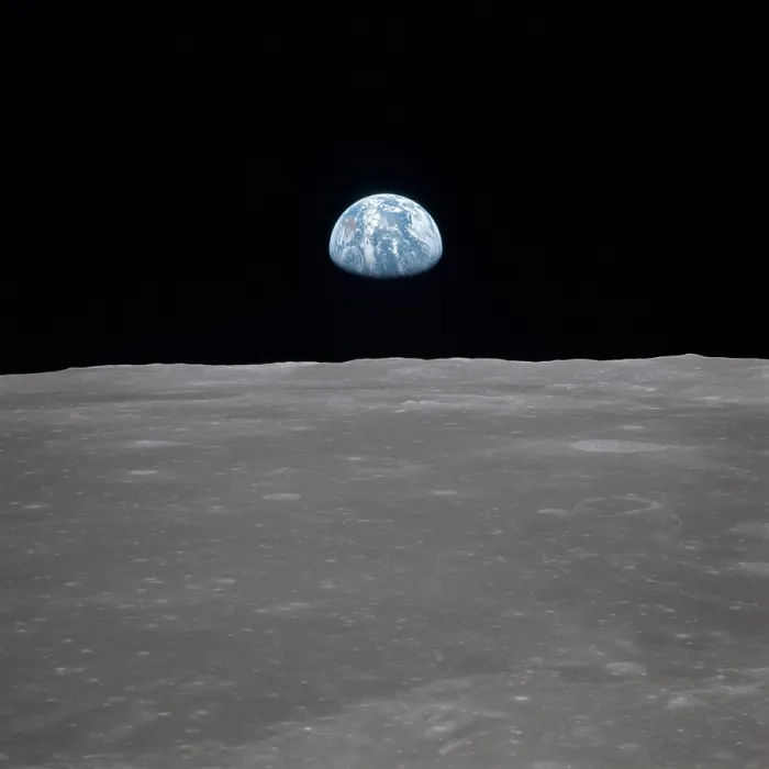 Framed Print : Apollo 11 Earth rise over the Moon. Earth on the horizon in the Mare Smythii Region of the Moon. Image 7 of a NASA sequence of 18. July 20, 1969 Framed Print : Apollo 11 Earth rise over the Moon. Earth on the horizon in the Mare Smythii Region of the Moon. Image 7 of a NASA sequence of 18. July 20, 1969