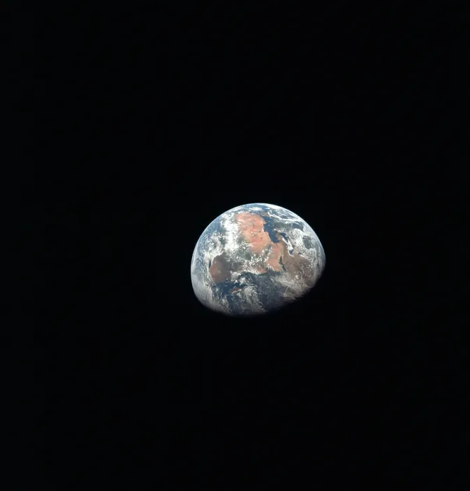 Framed Print : Apollo 11 Earth view from space. African and the Middle East from more than 100, 000 miles. July 17, 1969