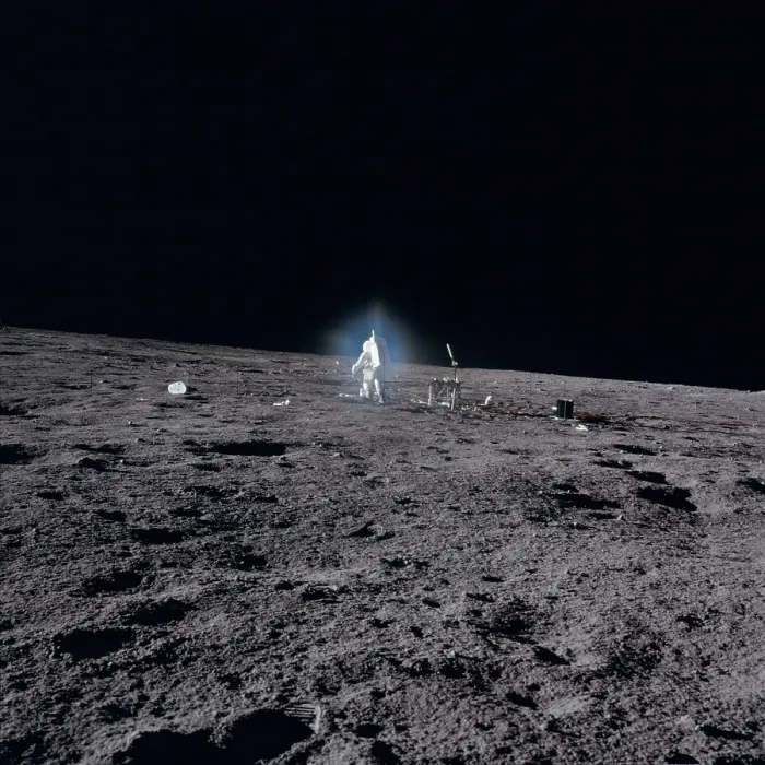 Framed Print : Apollo 12 Astronaut Alan Bean deploys scientific experiments on the lunar surface. Nov. 19, 1969 Framed Print : Apollo 12 Astronaut Alan Bean deploys scientific experiments on the lunar surface. Nov. 19, 1969