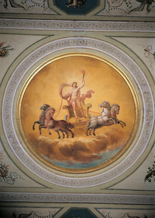 Framed Print : Apolloss Chariot, by Anonymous artist, 19th Century, 1800 -1825 about, fresco, - Italy, Lazio, Rome, Palazzo Spada, Zodiaco Room, vault Framed Print : Apolloss Chariot, by Anonymous artist, 19th Century, 1800 -1825 about, fresco, - Italy, Lazio, Rome, Palazzo Spada, Zodiaco Room, vault