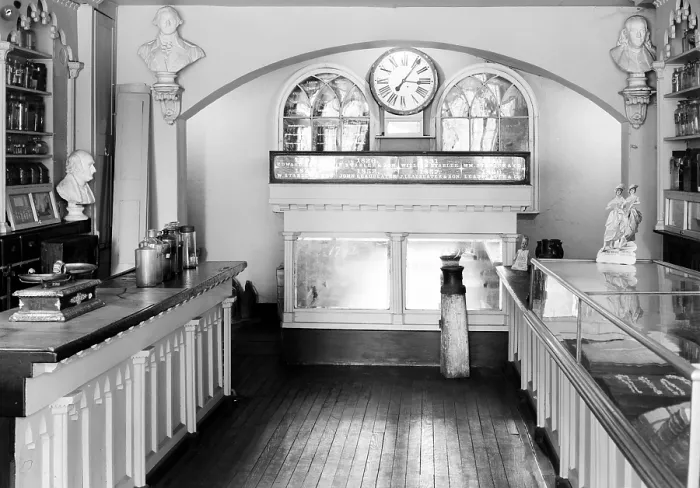 Framed Print : Apothecary Shop, founded ca. 1795. Alexandria, Virginia