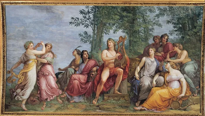 Framed Print : Appiani Andrea, Parnassus (Apollo and the Muses), 1811, 19th Century, fresco, Italy, Lombardy, Milan, Villa Reale