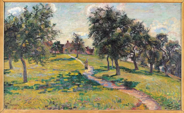Framed Print : Apple Trees in Normandy, by Jean-Baptiste-Armand Guillaumin, 20th Century, oil on canvas, cm 60, 5 x 100 - France, Ile de France, Paris, Muse dOrsay. All