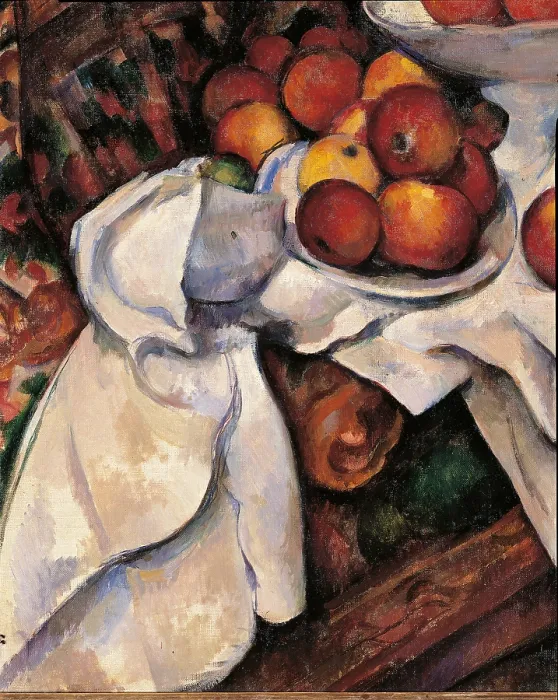Framed Print : Apples and Oranges, by Paul Czanne, 1895 - 1900, 19th Century, oil on canvas, cm 61 x 50 - France, Ile de France, Paris, Muse dOrsay, R.F. 1972. Detail