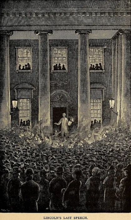 Framed Print : On April 11, 1865, President Abraham Lincoln made his last public speech to an audience outside the White House