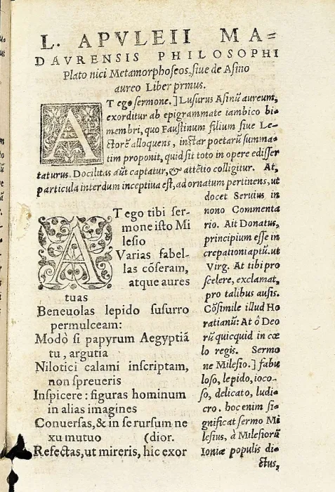 Framed Print : APULEIUS, Lucius (124-180). First page of Lucius Apuleius 'The Golden Ass', edition from 1560. AISA / Everett Collection**US SALES ONLY**