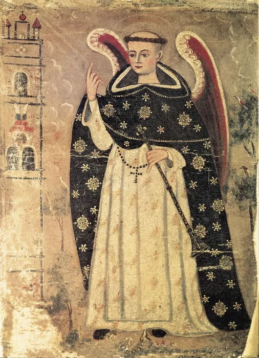 Framed Print : AQUINAS, Thomas, Saint (1225-1274). Popular Peruvian art. Colonial baroque. Painting. SPAIN. CATALONIA. BARCELONA. Terrassa. Church of St. Miquel Framed Print : AQUINAS, Thomas, Saint (1225-1274). Popular Peruvian art. Colonial baroque. Painting. SPAIN. CATALONIA. BARCELONA. Terrassa. Church of St. Miquel
