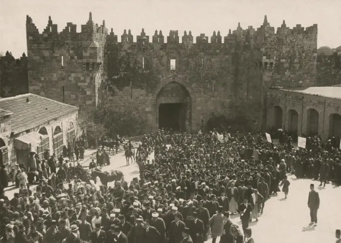 Framed Print : Arab anti-Zionist demonstration Damascus Jaffa Gate in Jerusalem on the March 8, 1920 (BSLOC_2017_1_191) Framed Print : Arab anti-Zionist demonstration Damascus Jaffa Gate in Jerusalem on the March 8, 1920 (BSLOC_2017_1_191)