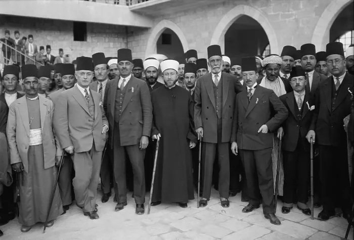 Framed Print : An Arab protest delegation going to London in Dec. 1929