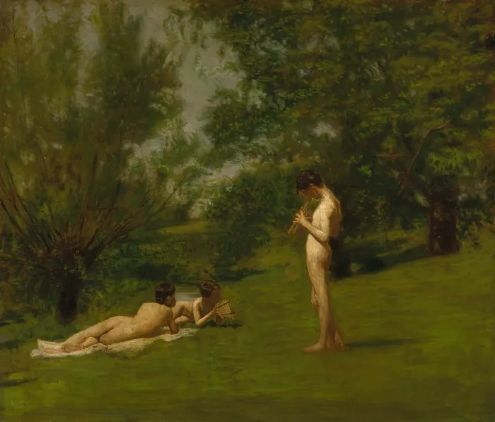 Framed Print : ARCADIA, by Thomas Eakins, 1883, American painting, oil on canvas