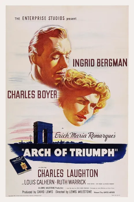 Framed Print : ARCH OF TRIUMPH, US poster art, from left: Charles Boyer, Ingrid Bergman, 1948 Framed Print : ARCH OF TRIUMPH, US poster art, from left: Charles Boyer, Ingrid Bergman, 1948