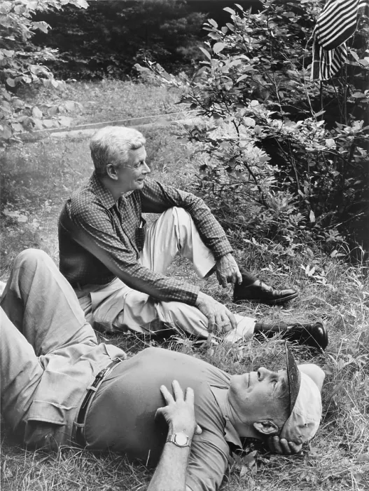 Framed Print : Archibald MacLeish (1892-1992) reclining, and Mark Van Doren (1894-1972), poets, influential educators. Between then, they won a total of four Pulitzer Prizes