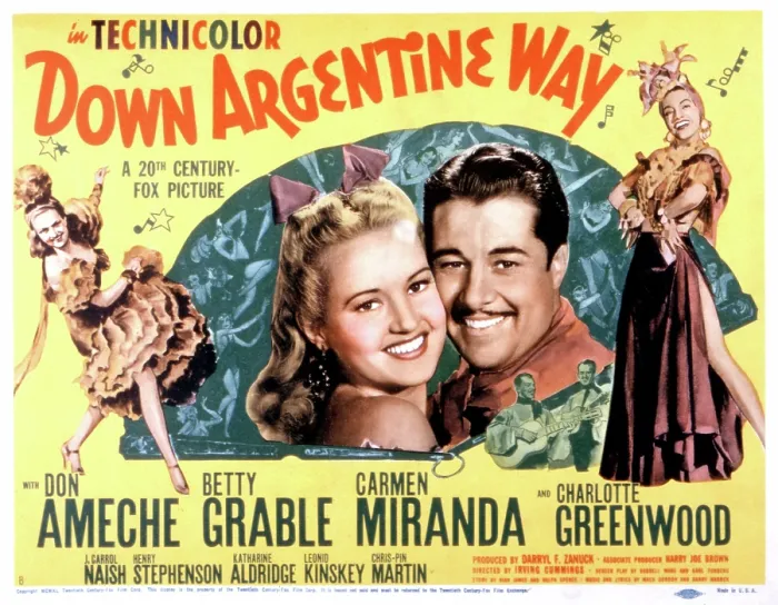 Framed Print : DOWN ARGENTINE WAY, Betty Grable, Don Ameche, Carmen Miranda, 1940, TM and Copyright (c)20th Century Fox Film Corp. All rights reserved