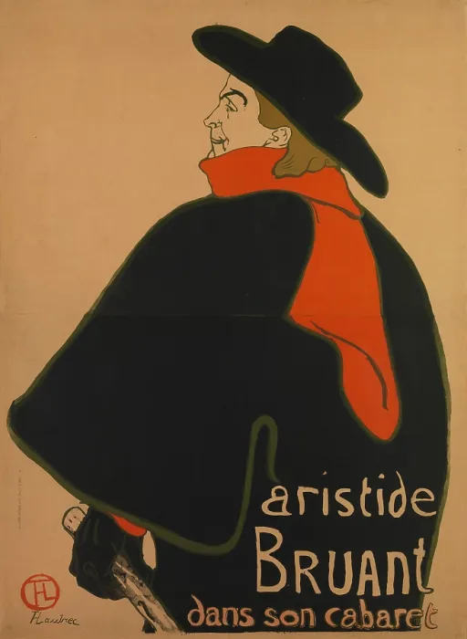 Framed Print : Aristide Bruant, at His Cabaret, by Henri de Toulouse-Lautrec, 1893, French Post-Impressionist print Framed Print : Aristide Bruant, at His Cabaret, by Henri de Toulouse-Lautrec, 1893, French Post-Impressionist print