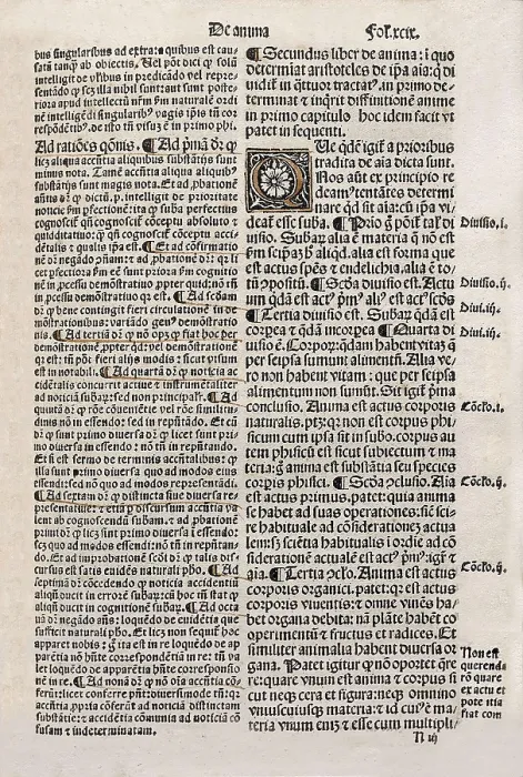 Framed Print : ARISTOTLE (384-332 BC). 'De Anima'. 1st book. Edition in Latin (1502). AISA / Everett Collection**US SALES ONLY**