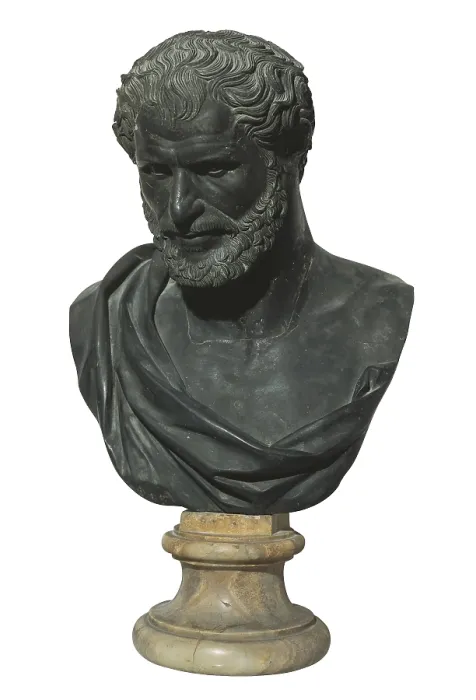 Framed Print : ARISTOTLE (384-332 BC). Greek philosopher. Bust of Democritus. Greek art. ITALY. Naples. National Museum of Archaeology. AISA / Everett Collection**US SALES ONLY**